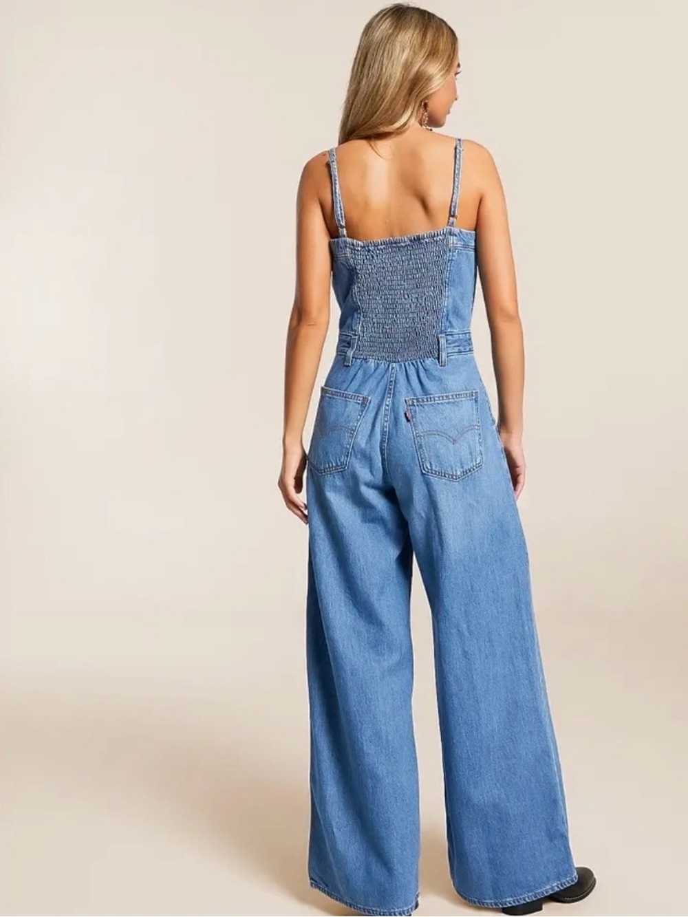 Levi's Light Blue Wide-Leg Denim Jumpsuit - Picture 2 of 12